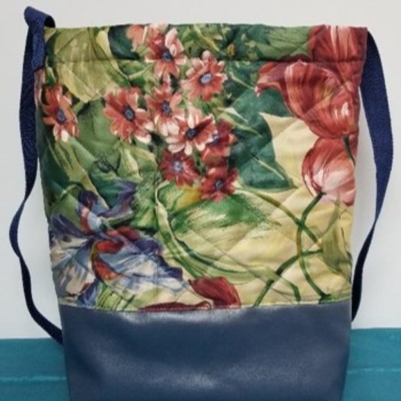Handmade Blue Floral Bag - Picture 2 of 3
